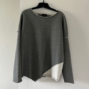 Alala Gray Two-Tone Asymmetrical Sweatshirt